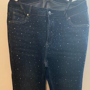 Bloomchic dark jeans with rhinestones size 16